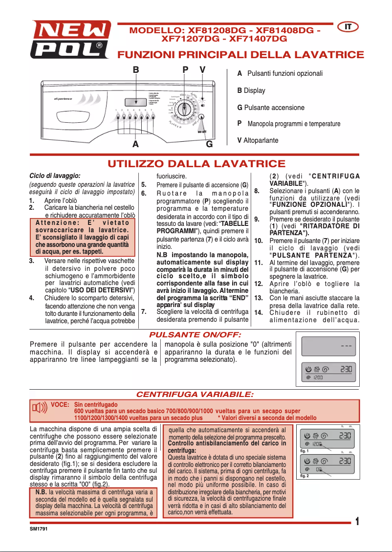 Page n°1 - Manuel utilisateur New Pol XF71207DG