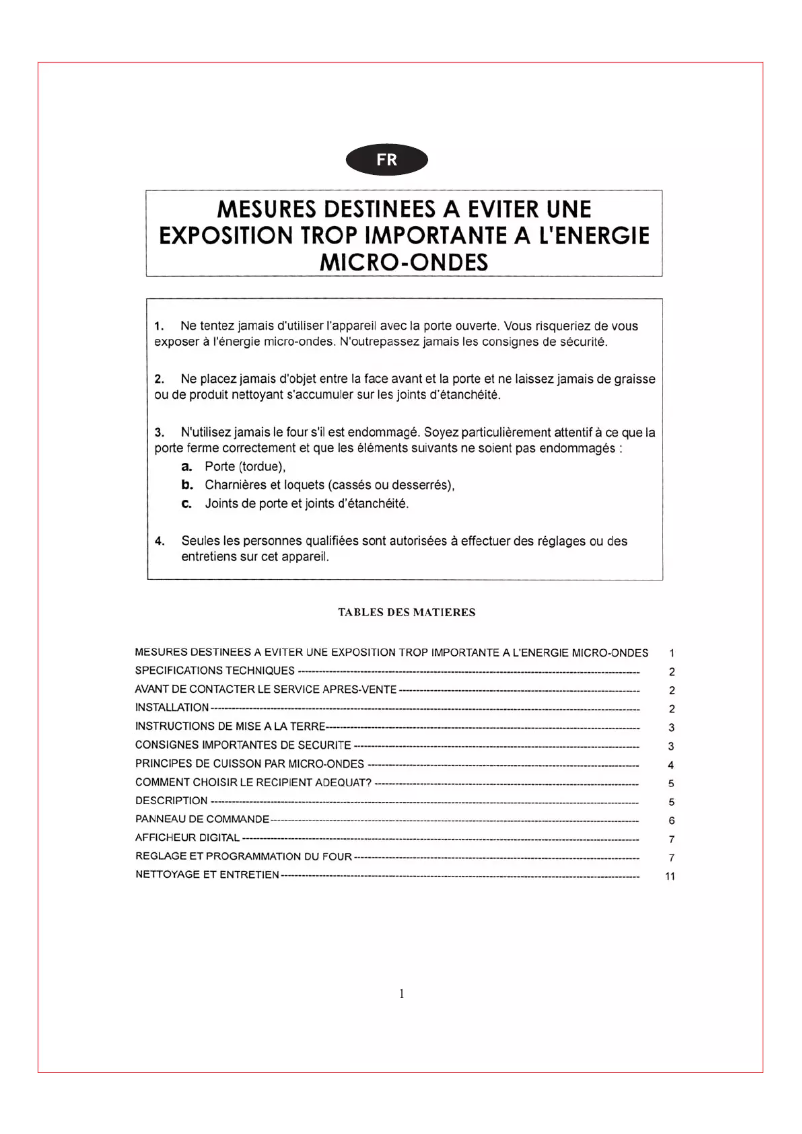 Page n°1 - Manuel utilisateur Bluesky BMG 25-4EL