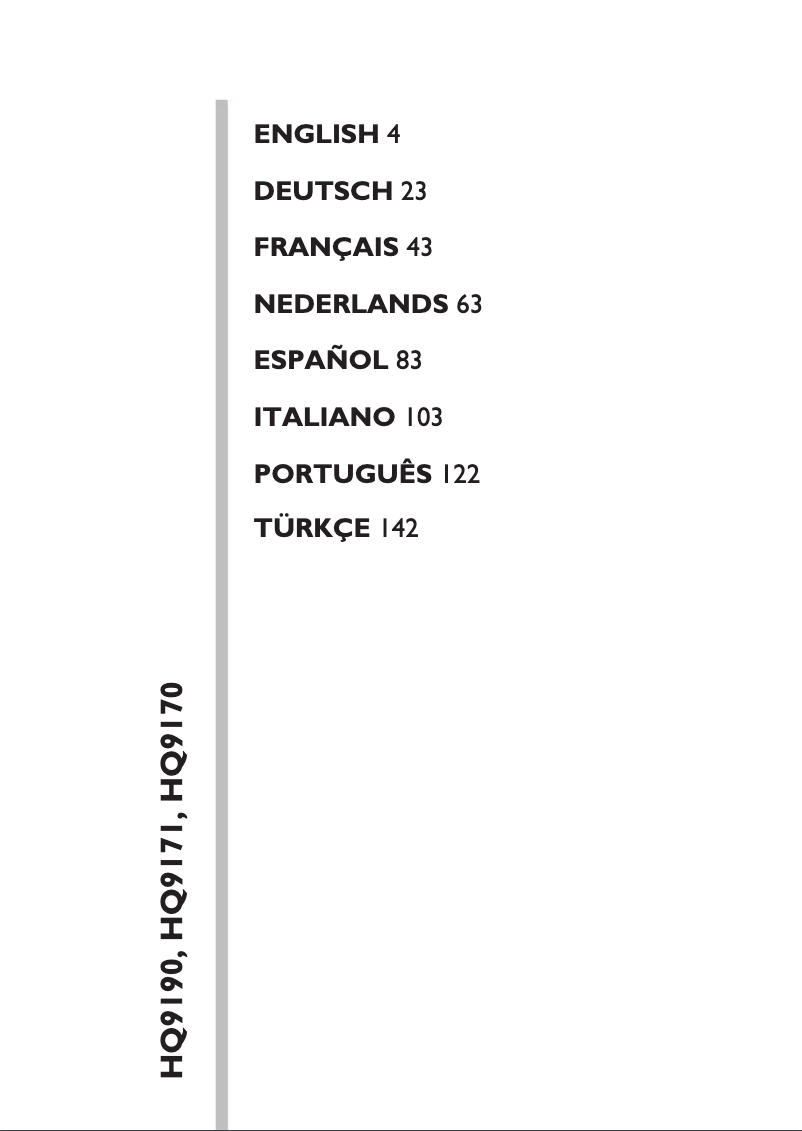Image de la première page du manuel de l'appareil SmartTouch-XL HQ9170