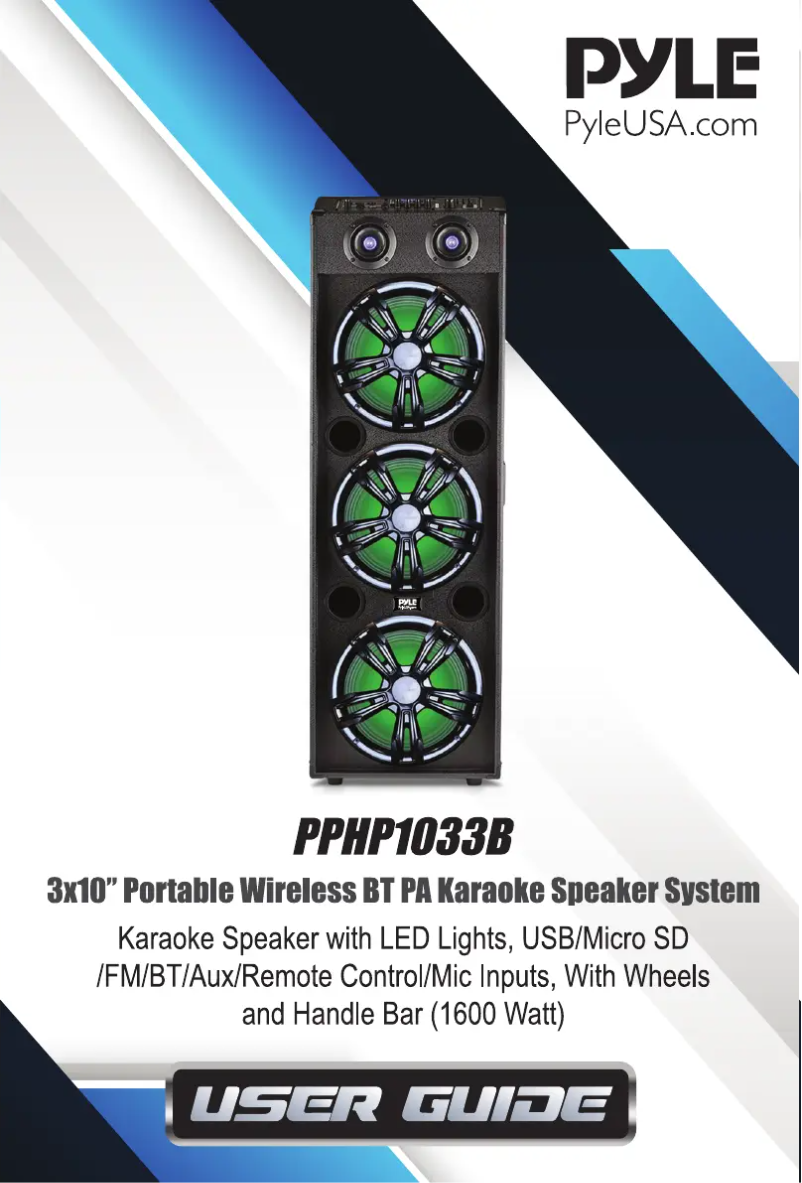 Page 1 de la notice Manuel utilisateur Pyle PPHP1033B