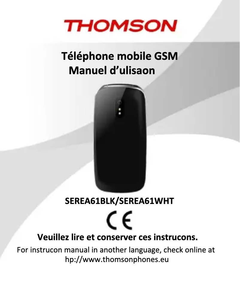 Image de la première page du manuel de l'appareil Serea 61