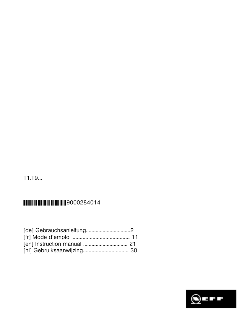Page 1 de la notice Mode d'emploi Neff T 14T90 N0