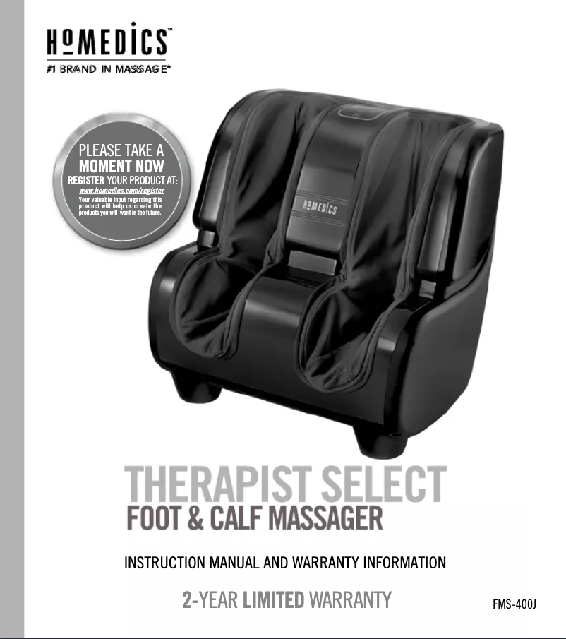 Page n°1 - Manuel utilisateur Homedics FMS-400J