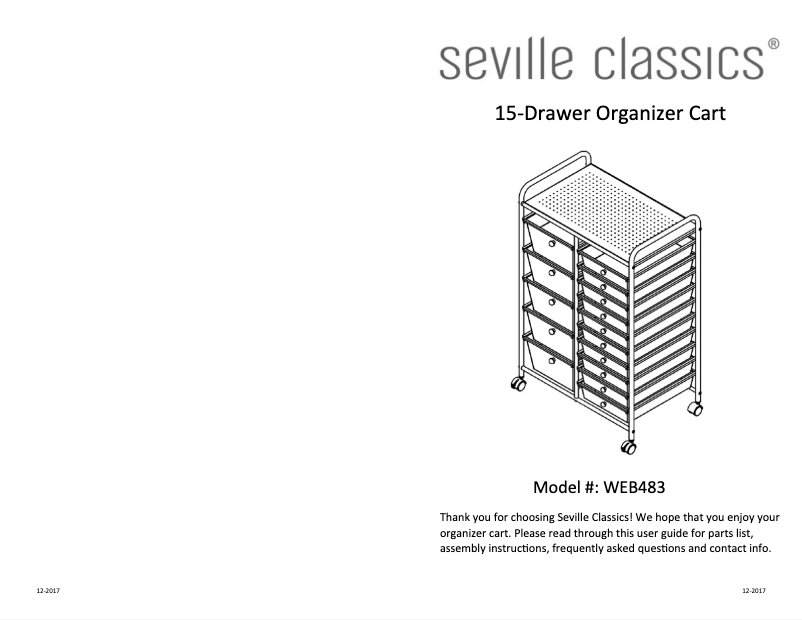 Page 1 de la notice Manuel utilisateur Seville Classics WEB483