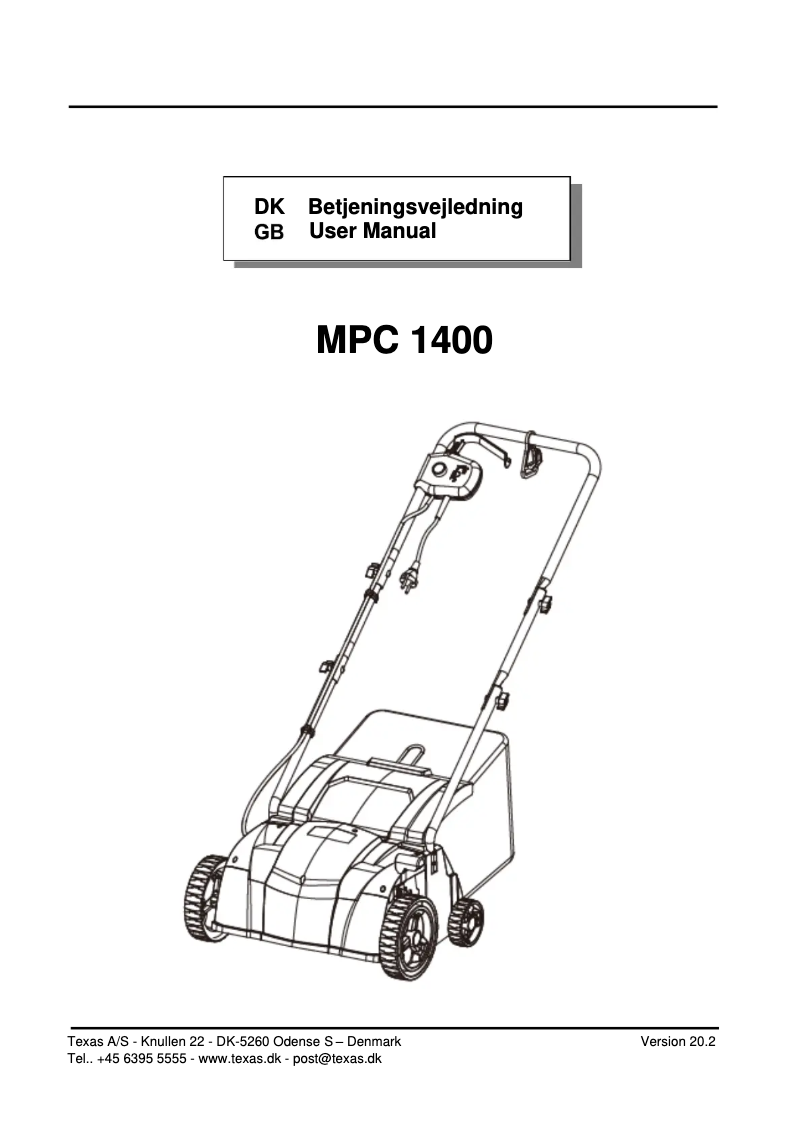 Página 1 del manual Manual de usuario Texas MPC1400