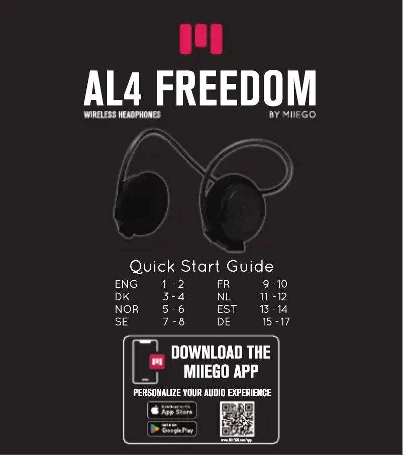 Image de la première page du manuel de l'appareil AL4 FREEDOM