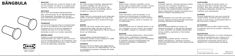 Page 1 de la notice Manuel utilisateur Ikea BÄNGBULA