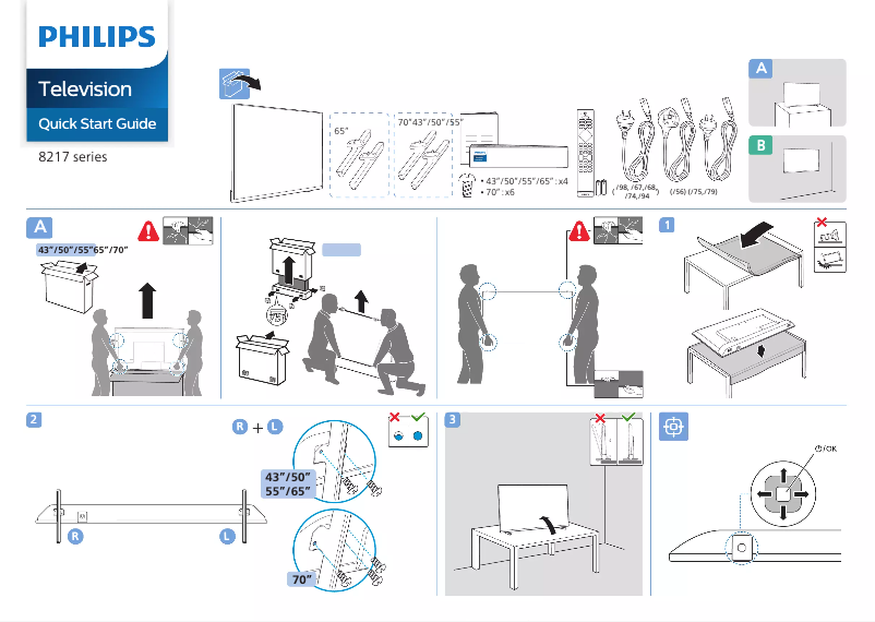 Page 1 de la notice Guide de démarrage rapide Philips 65PUT8217