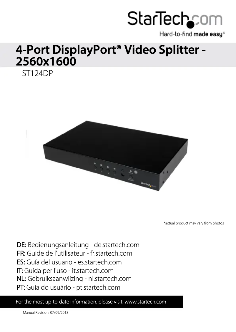 Page n°1 - Manuel utilisateur StarTech.com ST124DP