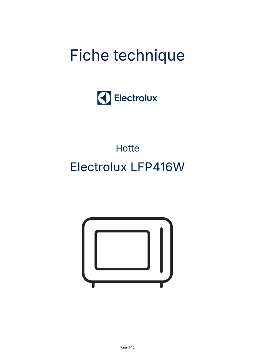 Image de la première page du manuel de l'appareil LFP416W