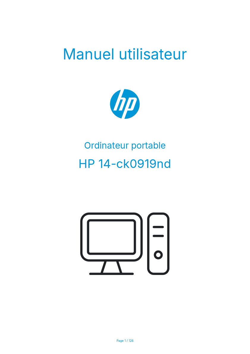 Page n°1 - Manuel utilisateur HP 14-ck0919nd