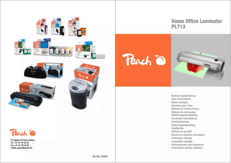 Page n°1 - Manuel utilisateur Peach PL713