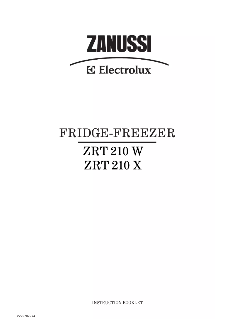 Página 1 del manual Manual de usuario Zanussi-Electrolux ZRT210X