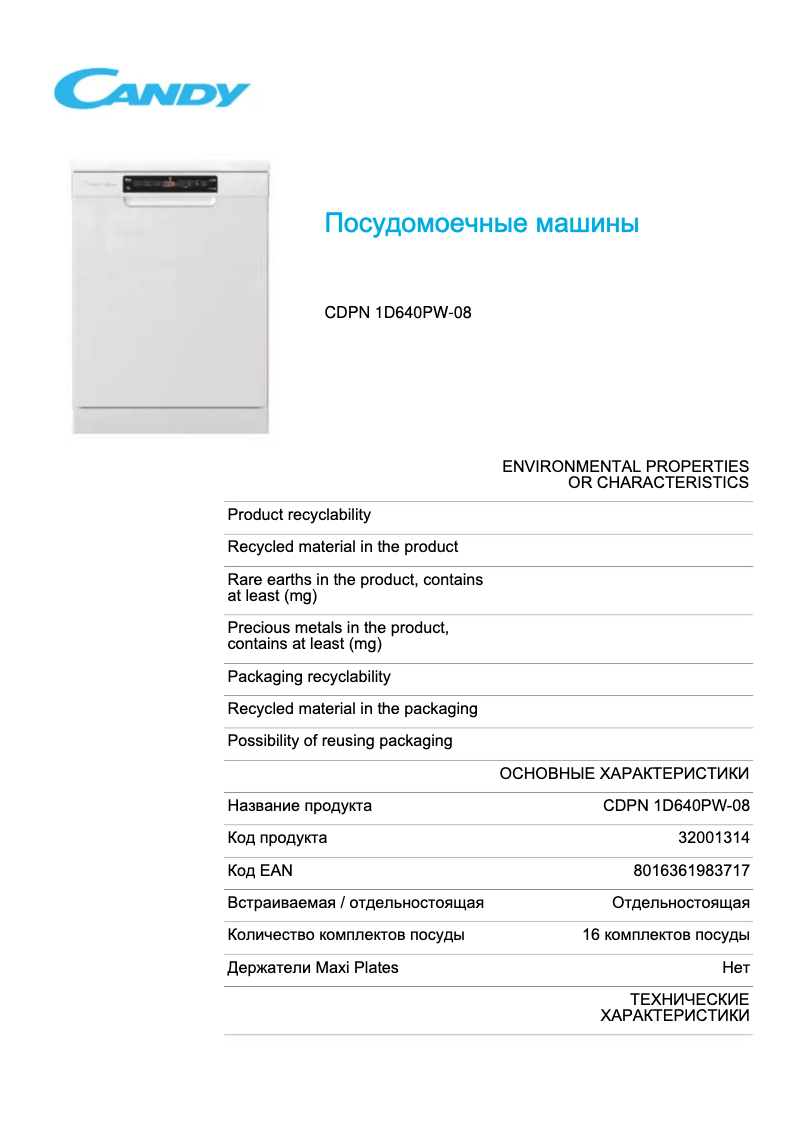 Image de la première page du manuel de l'appareil CDPN 1D640PW-08