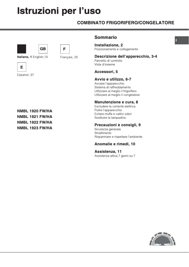 Page n°1 - Manuel utilisateur Hotpoint Ariston NMBL 1922 FW/HA