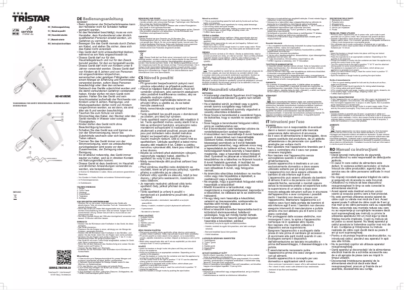 Page 1 de la notice Manuel utilisateur TriStar MX-4810REWE