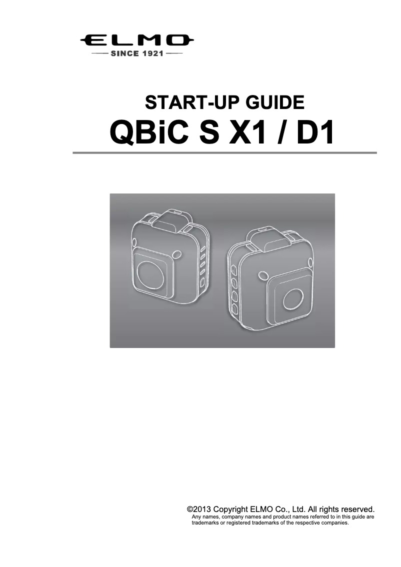 Page 1 de la notice Manuel utilisateur Elmo QBIC D1