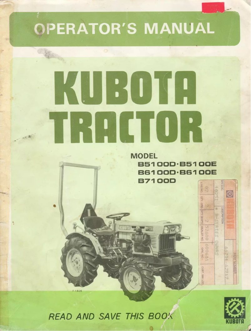 Página 1 del manual Manual de usuario Kubota B5100