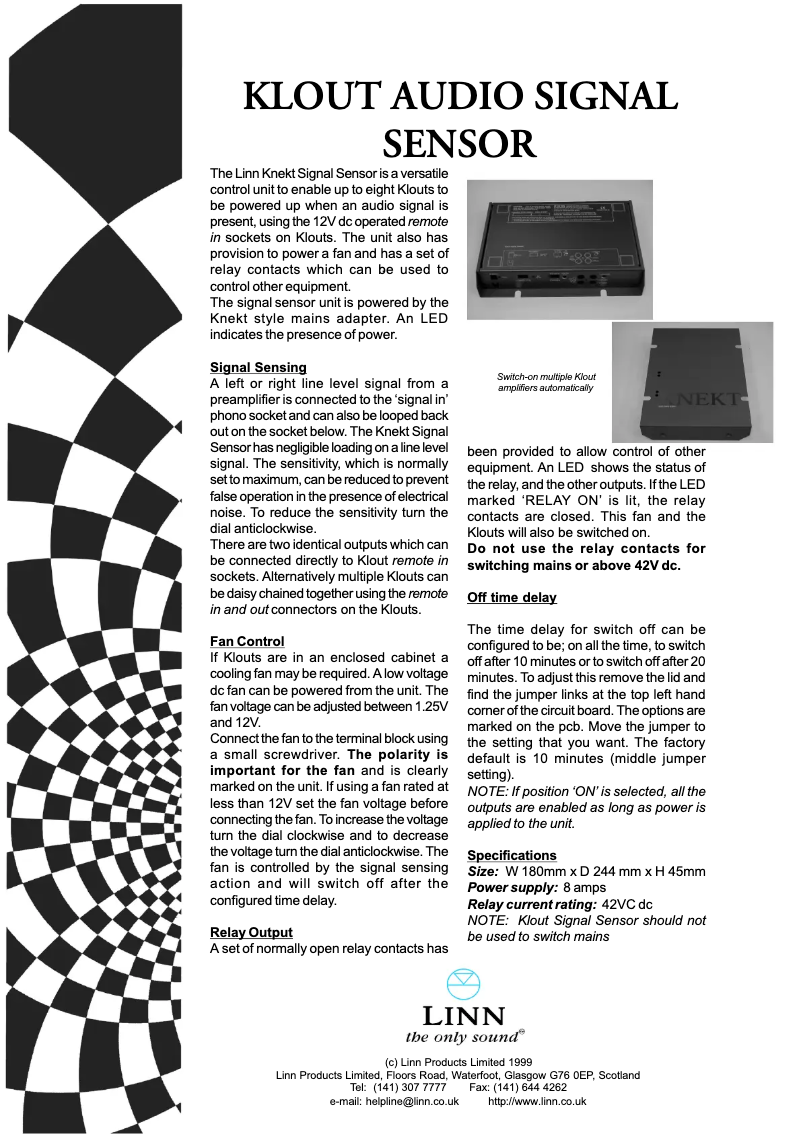 Page n°1 - Fiche technique Linn Klout