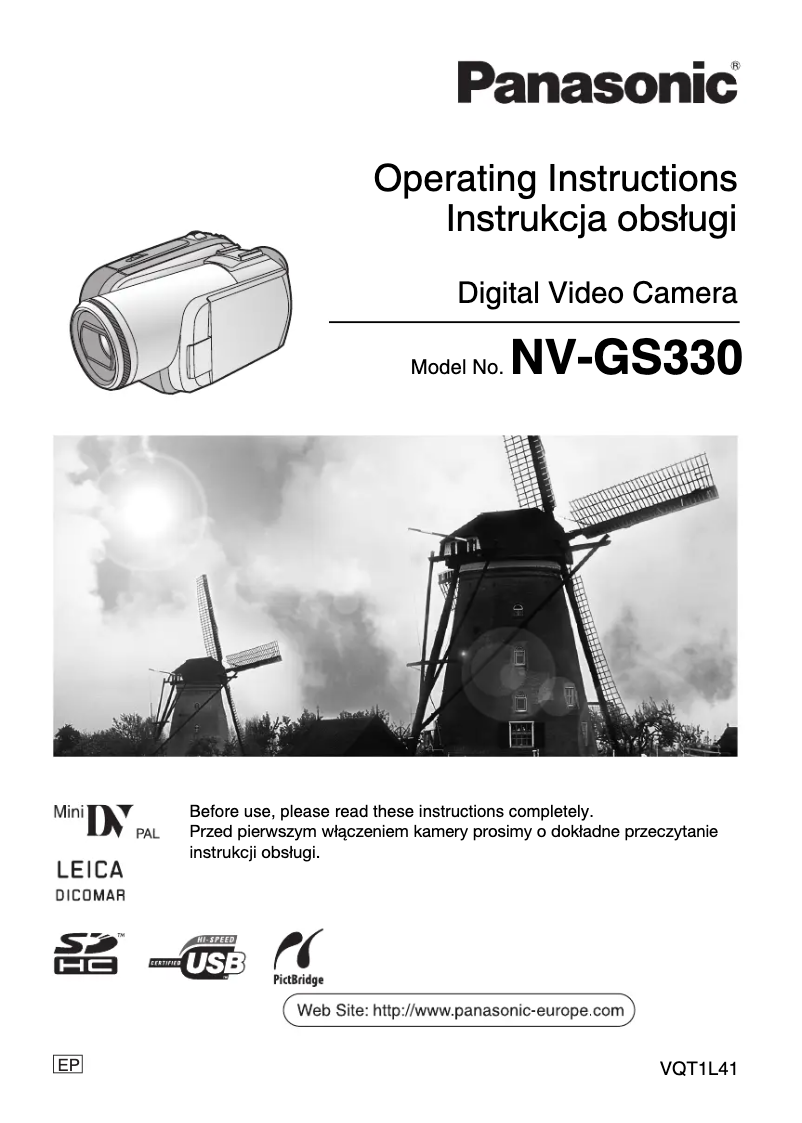 Image de la première page du manuel de l'appareil NV-GS330