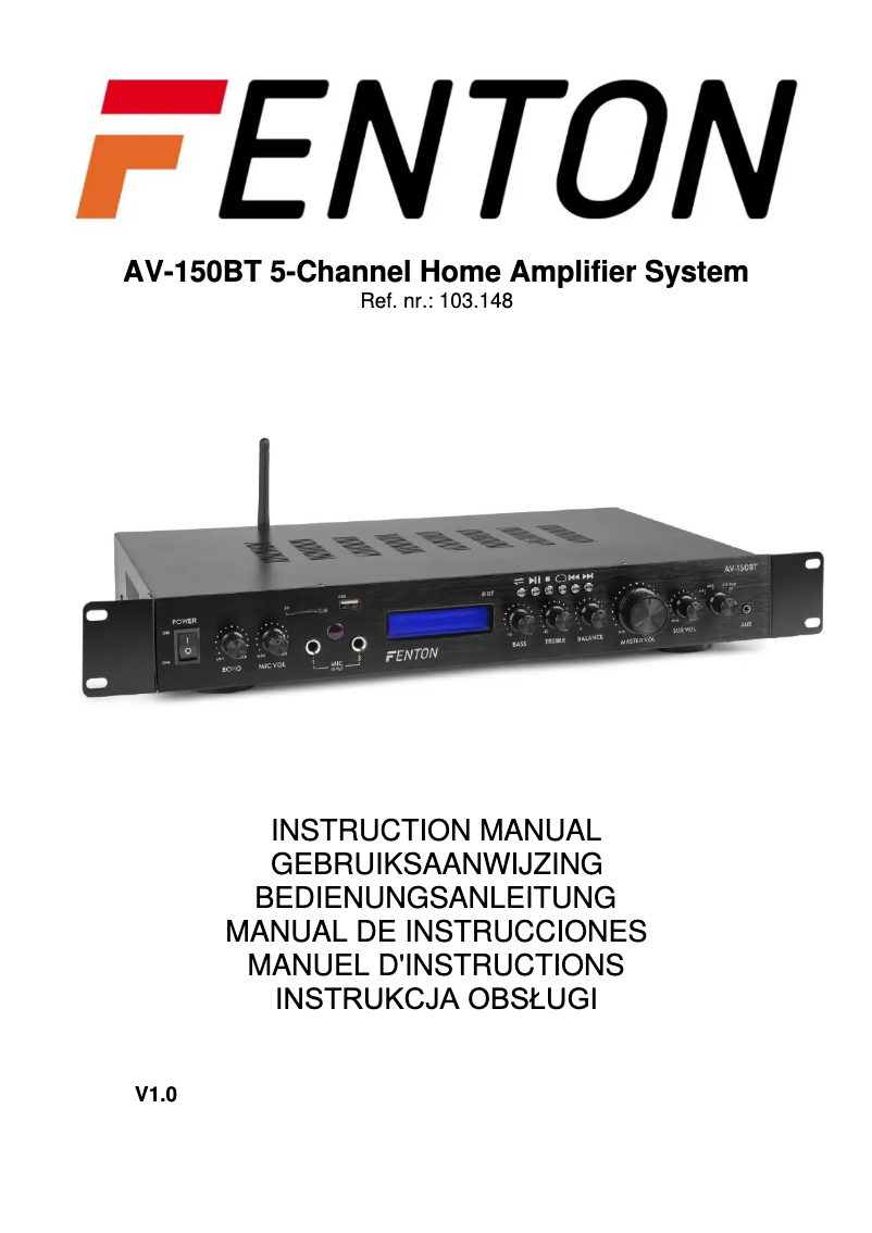 Page n°1 - Manuel utilisateur Fenton AV-150BT