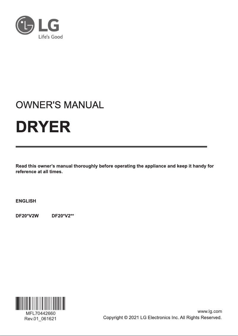 Página 1 del manual Manual de usuario LG DF20VV2W