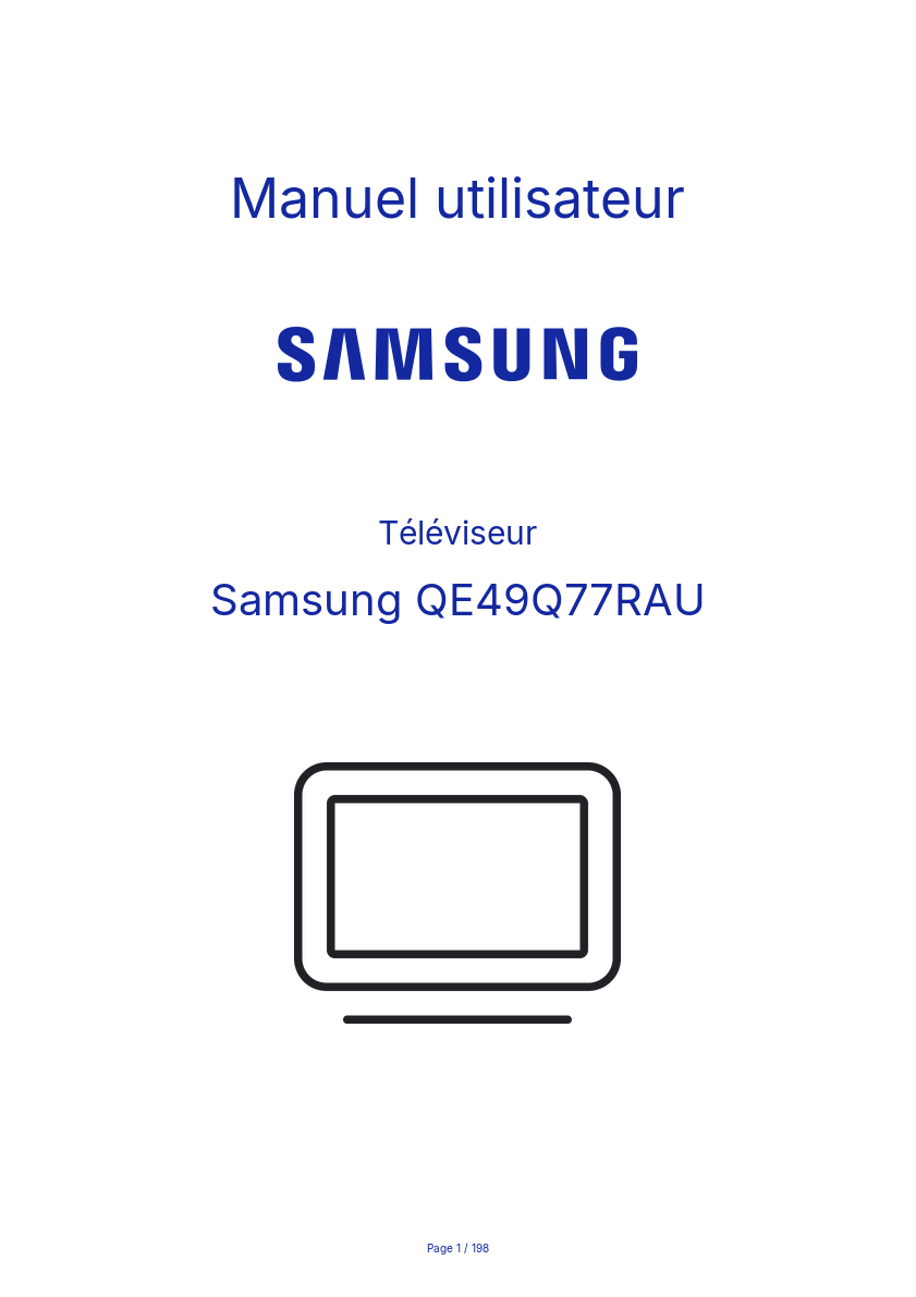 Page n°1 - Manuel utilisateur Samsung QE49Q77RAU