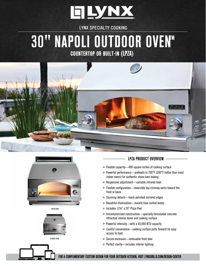 Page 1 de la notice Fiche technique Lynx Napoli LPZA