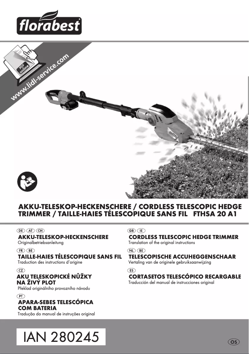 Page 1 de la notice Manuel utilisateur Florabest FTHSA 20 A1