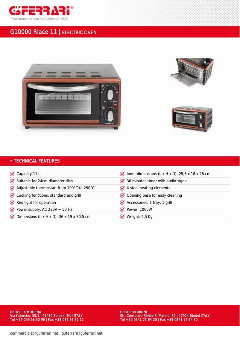 Page 1 de la notice Manuel utilisateur Ferrari Riace 11