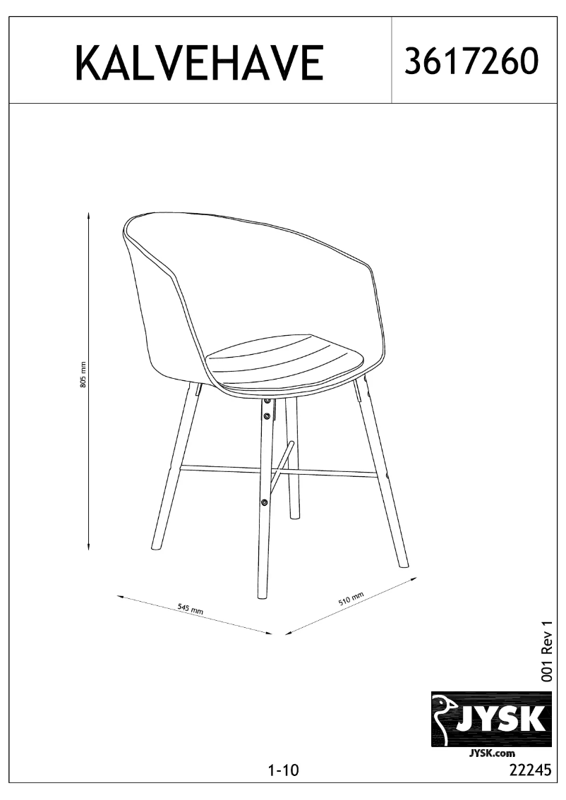 Page 1 de la notice Manuel utilisateur JYSK Kalvehave