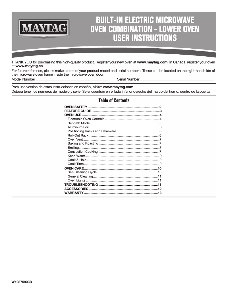 Page n°1 - Manuel utilisateur Maytag MMW9730FZ