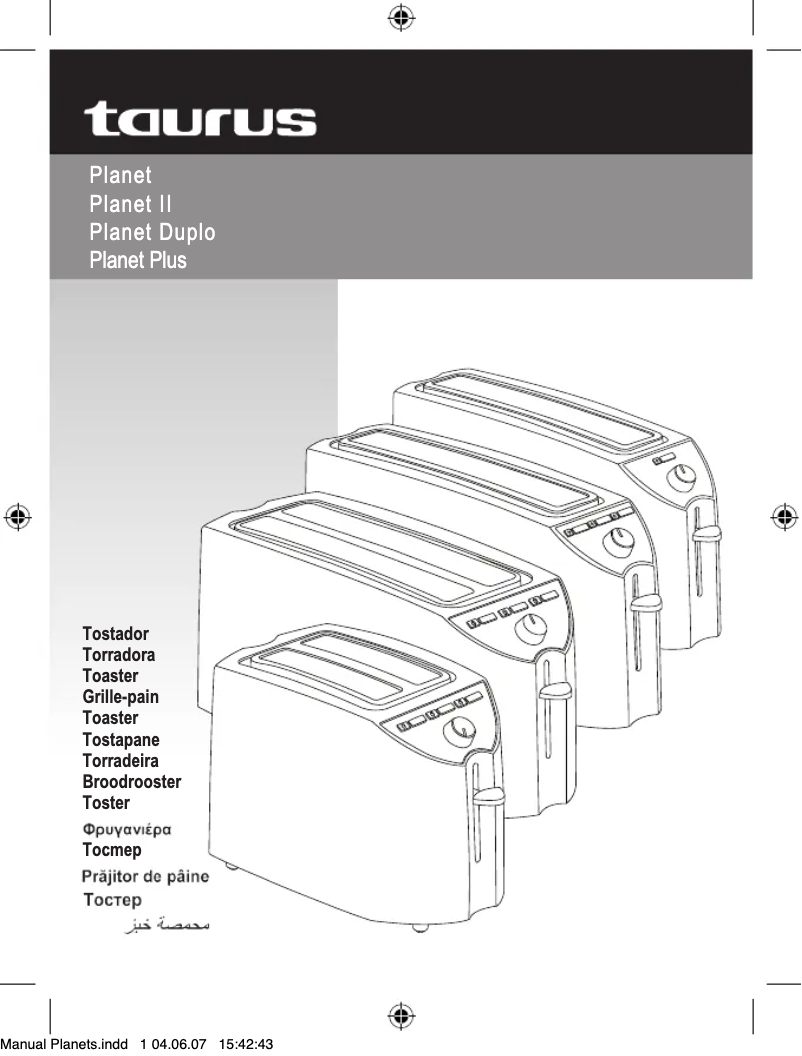 Page n°1 - Manuel utilisateur Taurus Planet