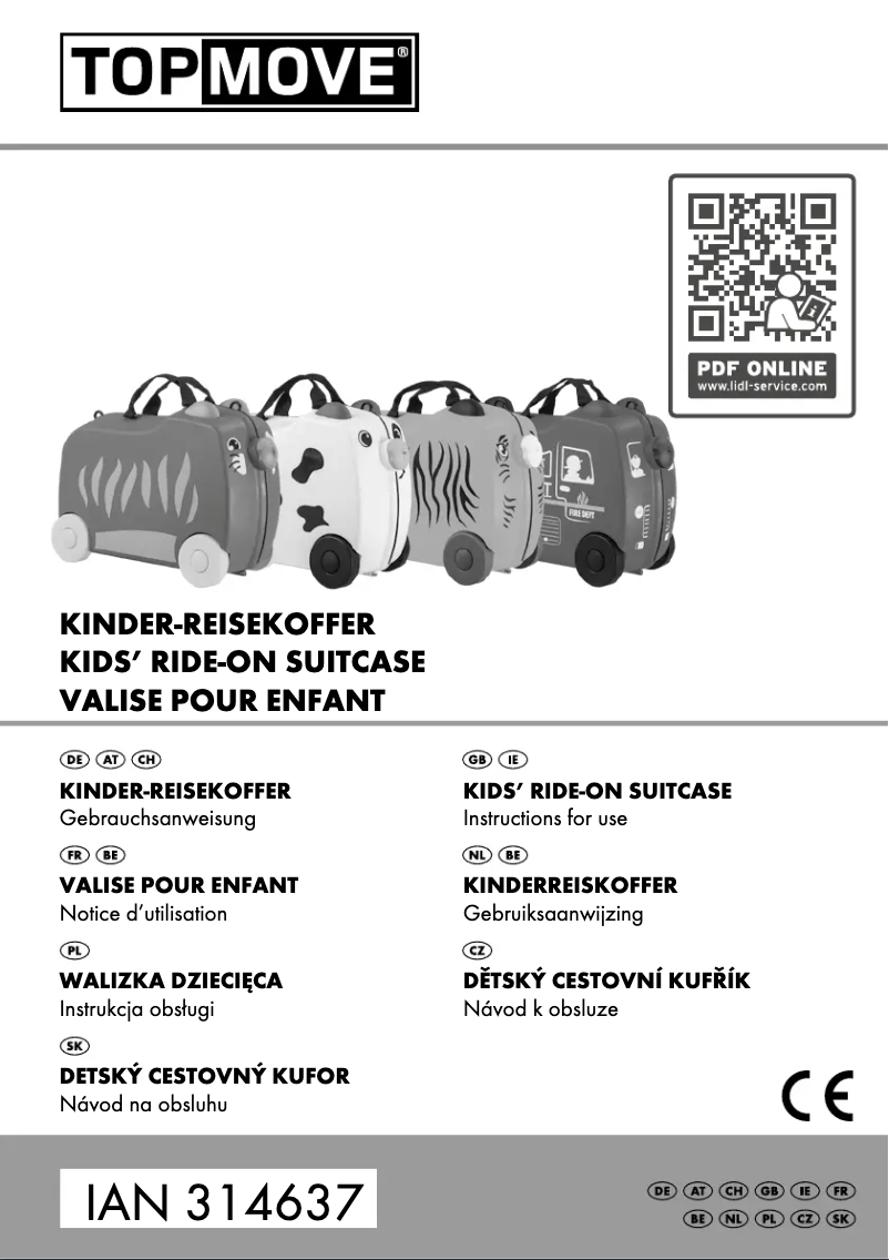 Page 1 de la notice Manuel utilisateur Topmove IAN 314637