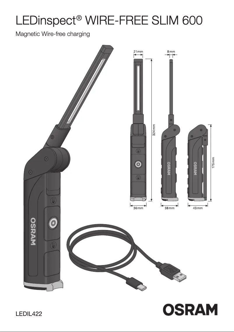 Page n°1 - Instructions / montage Osram LEDinspect WIRE-FREE SLIM 600