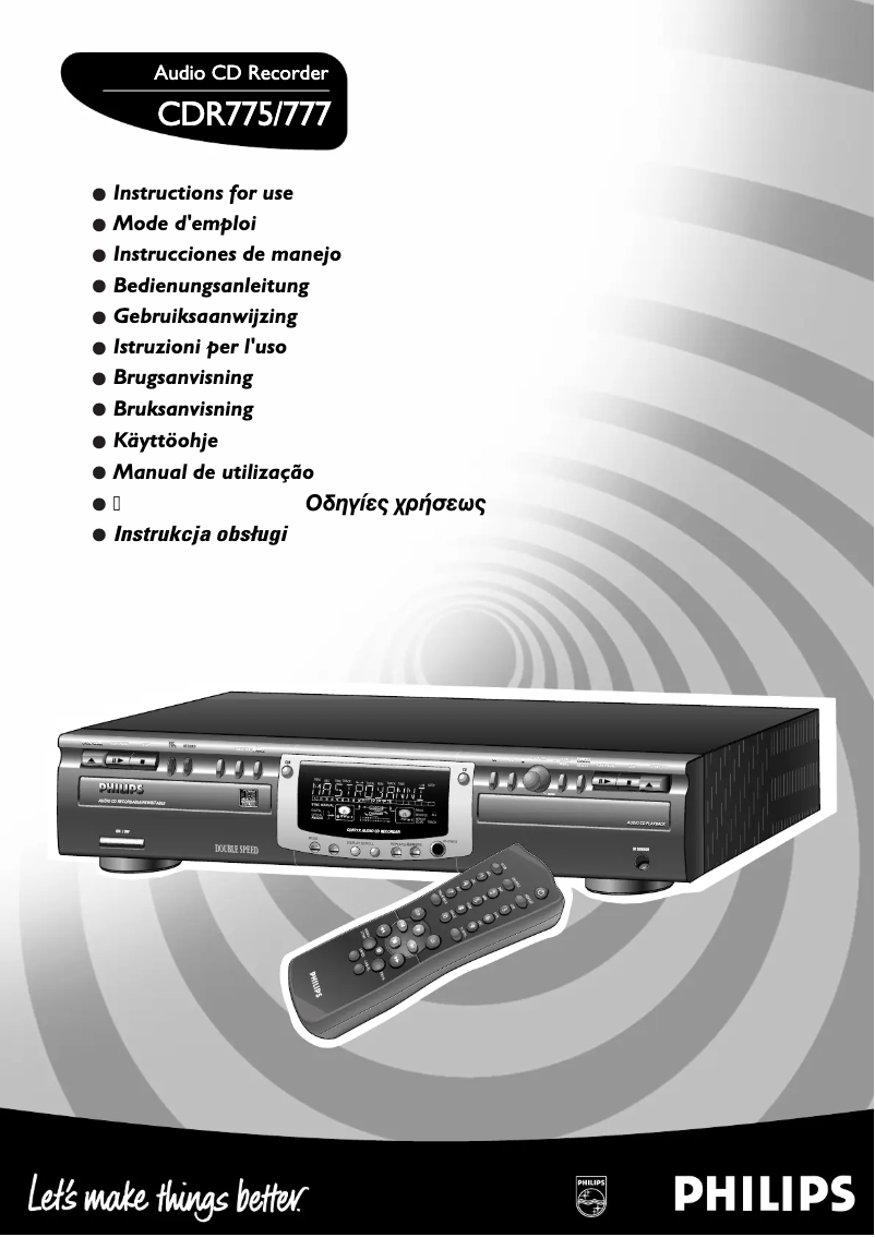 Page 1 de la notice Manuel utilisateur Philips CDR775