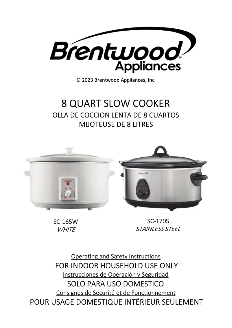 Página 1 del manual Manual de usuario Brentwood SC-165W