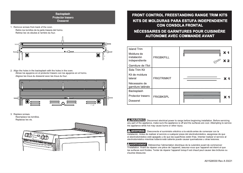 Image de la première page du manuel de l'appareil FRIGBKFILL