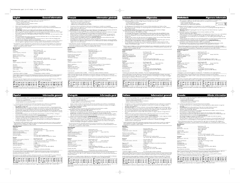 Page n°1 - Manuel utilisateur Philips SBCHC8441