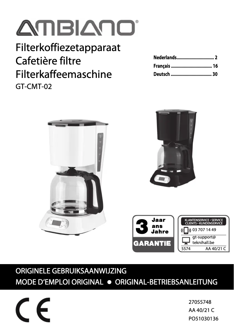 Image de la première page du manuel de l'appareil GT-CMT-02