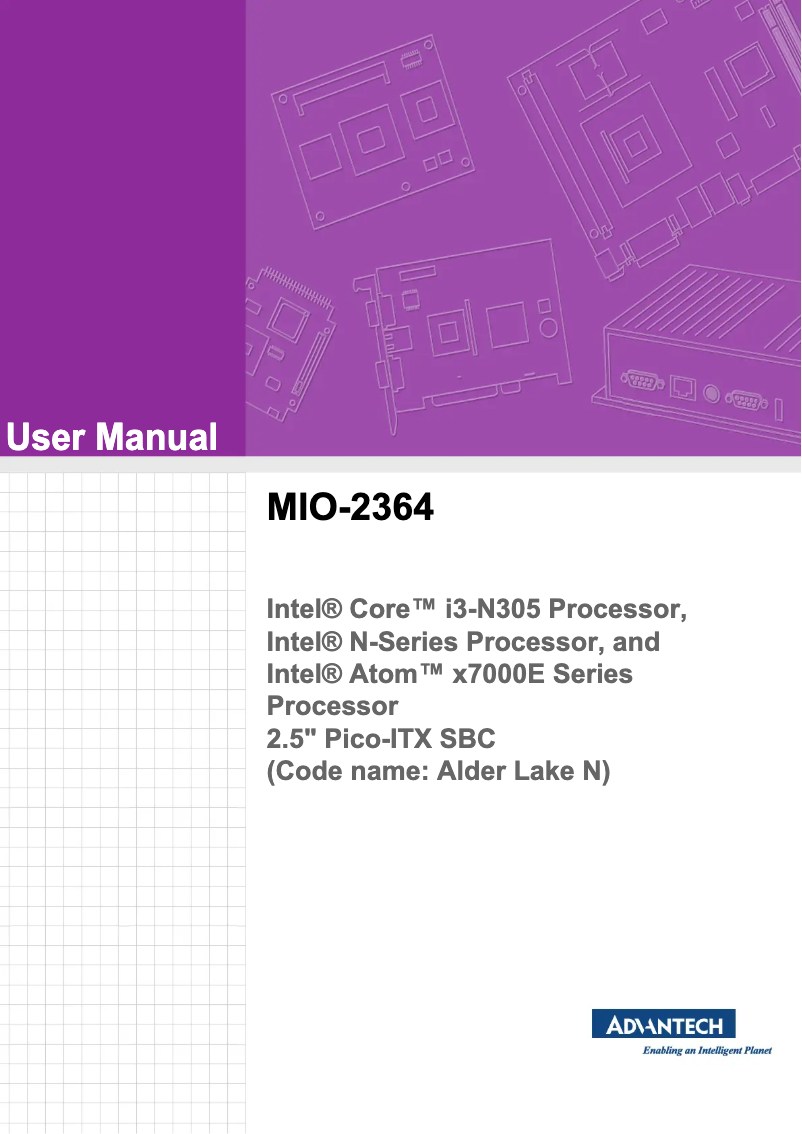Page n°1 - Manuel utilisateur Advantech MIO-2364A-P2A1