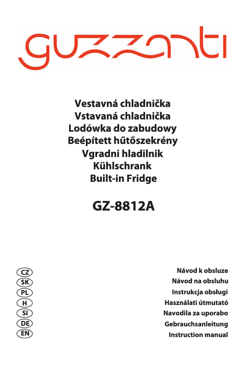 Page 1 de la notice Manuel utilisateur Guzzanti GZ 8812A