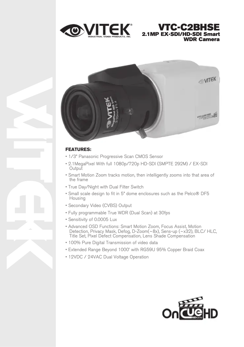 Imagen de la primera página del manual del dispositivo VTC-C2BHSE