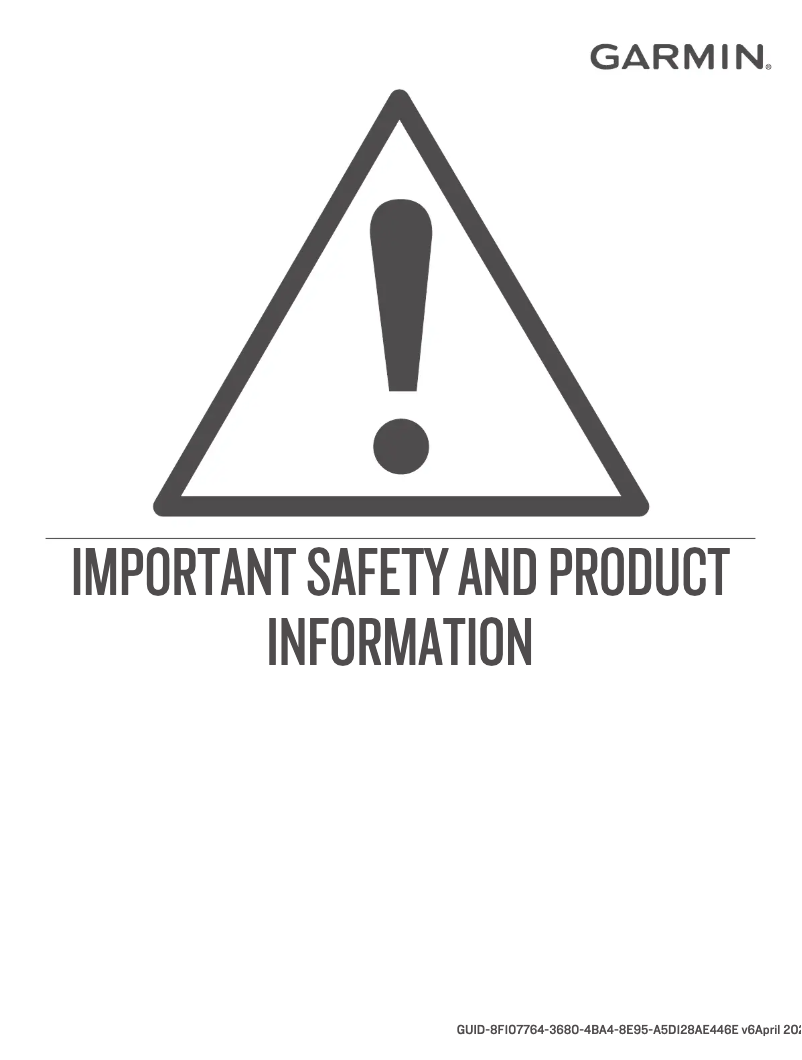 Page 1 de la notice Instructions de sécurité Garmin Edge Explore 2