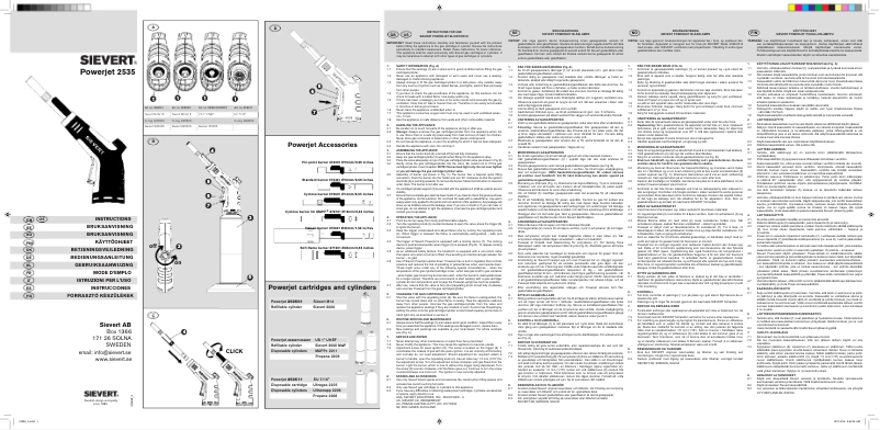 Página 1 del manual Manual de usuario Sievert Powerjet 2535
