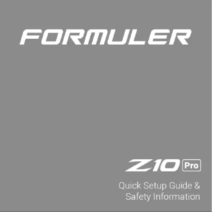Page 1 de la notice Manuel utilisateur Formuler Z10 Pro