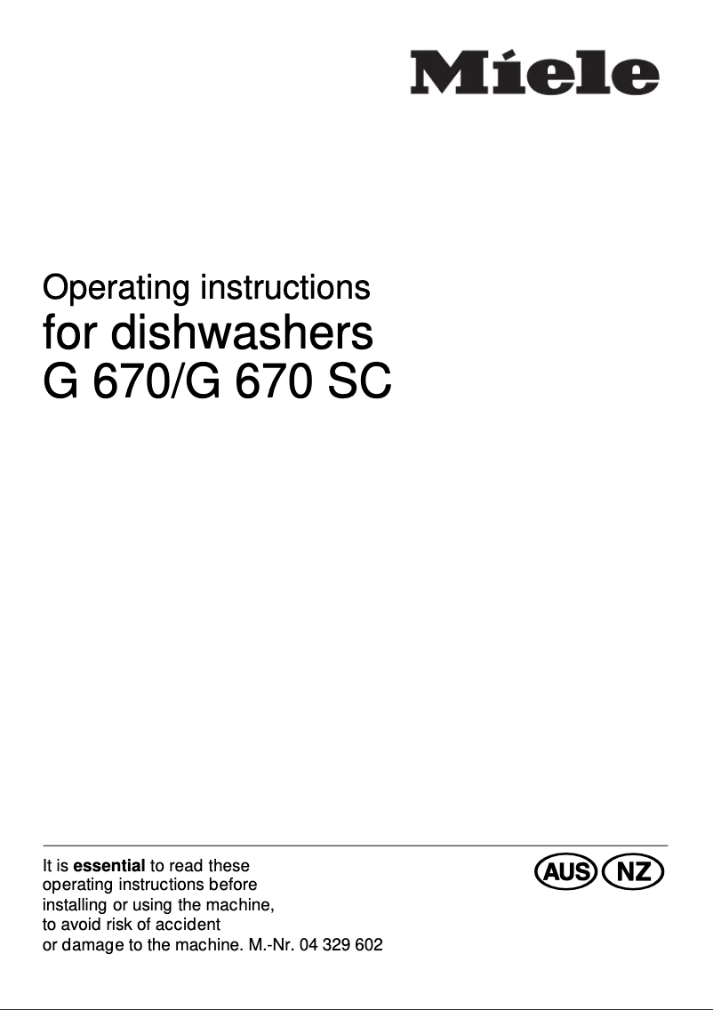 Image de la première page du manuel de l'appareil G 670