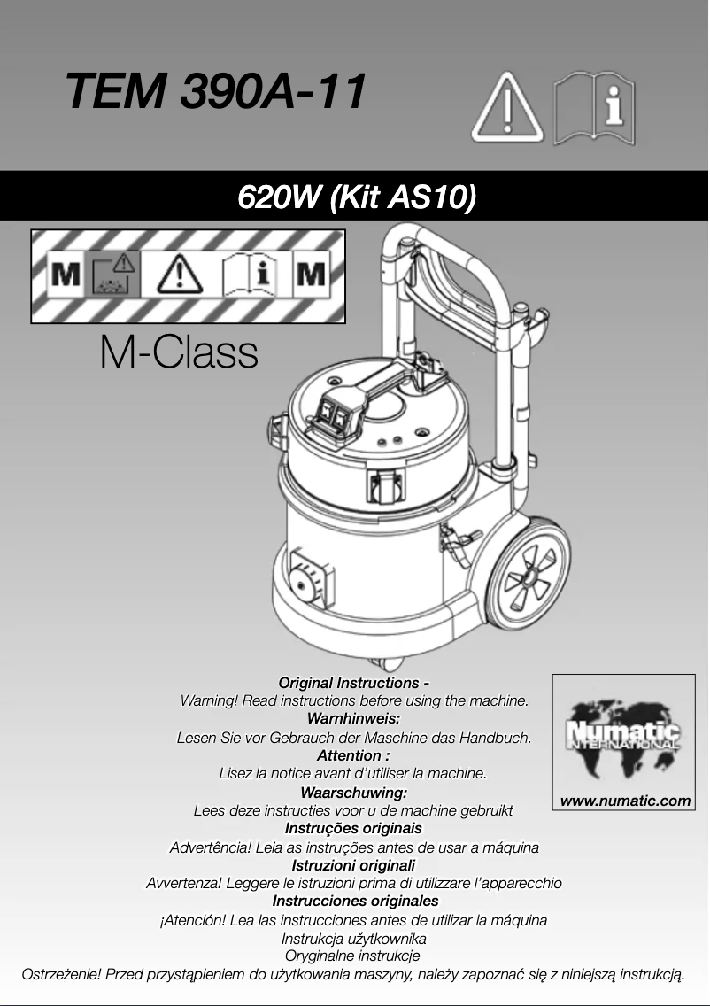 Page 1 de la notice Manuel utilisateur Numatic TEM 390A-11
