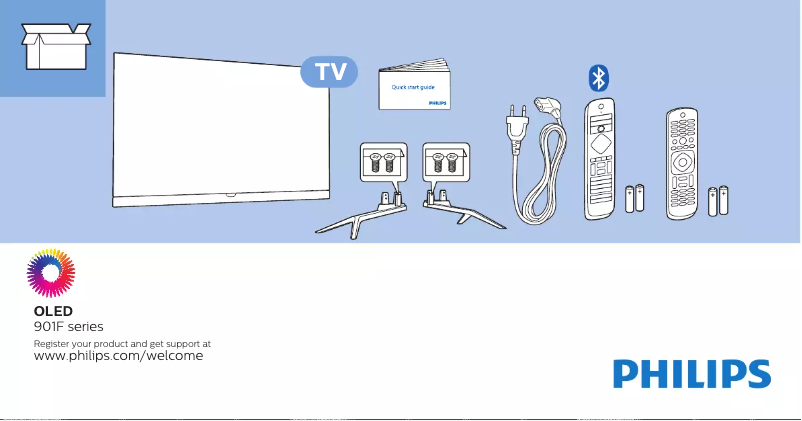 Page 1 de la notice Guide de démarrage rapide Philips 55POS901F