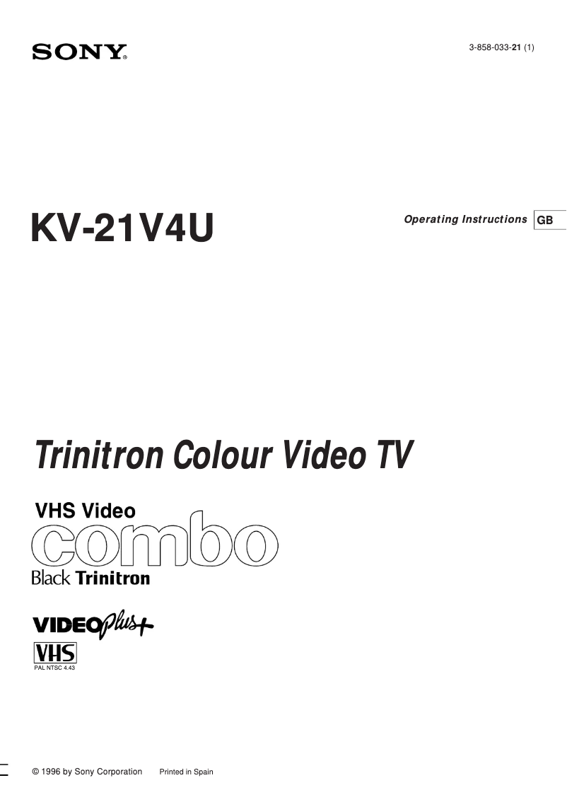 Image de la première page du manuel de l'appareil KV-21V4U